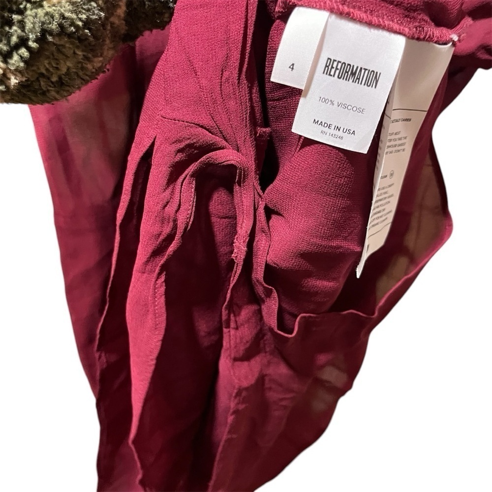 Reformation Deep Red Sheer Romper - Picture 11 of 14